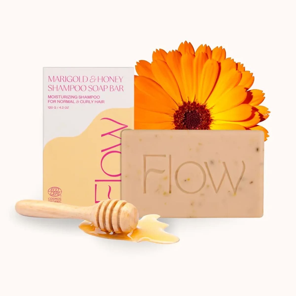 Flow Cosmetics Shampoo bar Marigold & Honey - Voor normaal en krullend haar afbeelding
