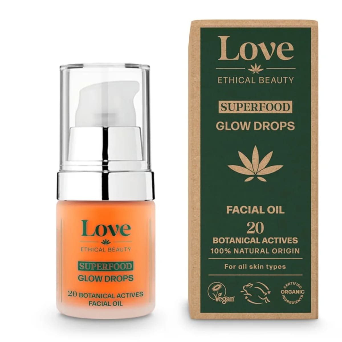 Love Ethical Beauty Superfood Glow Drops Face Oil afbeelding 1