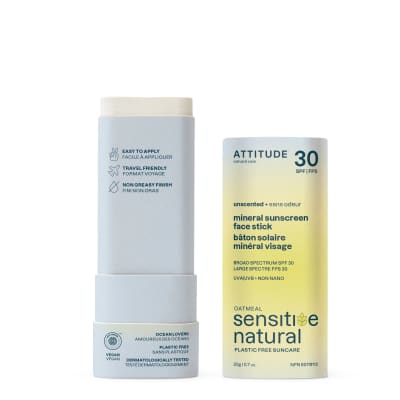 Attitude - Sunly Minerale Zonnebrand Stick Gezicht Gevoelige Huid SPF30 Parfumvrij