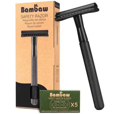 Bambaw - Klassiek Metalen Scheermes Zwart