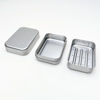 Eigen merk - Aluminium Zeepdoos met uitneembaar Zeepbakje