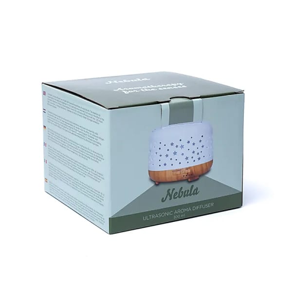 Eigen merk Aroma diffuser Nebula rond wit / houtmotief