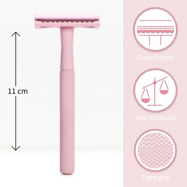 Bambaw Klassiek Metalen Scheermes Roze