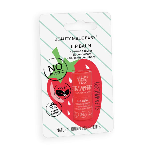 Beauty Made Easy Papertube Vegan Lipbalm Strawberry