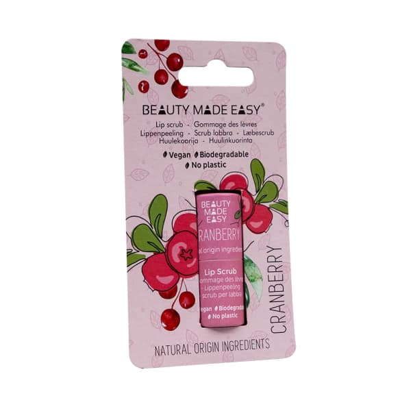 Beauty Made Easy Papertube Vegan Lipscrub Cranberry