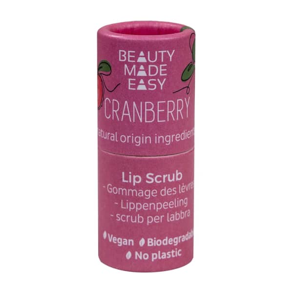 Beauty Made Easy Papertube Vegan Lipscrub Cranberry