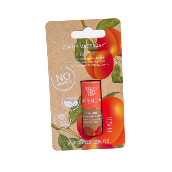 Beauty Made Easy Papertube Vegan Tinted Lip Balm Perzik