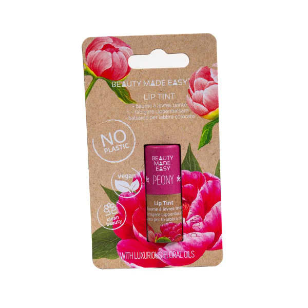 Beauty Made Easy Papertube Vegan Tinted Lip Balm Pioenroos