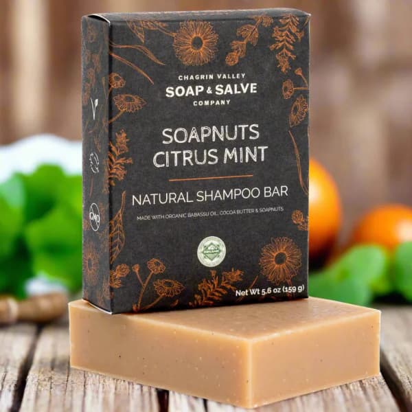 Chagrin Valley Soapnuts Citrus Mint Shampoo Bar