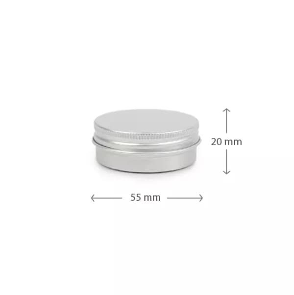 Eigen merk Aluminium blikje met deksel 30 ml
