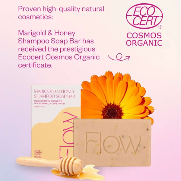 Flow Cosmetics Shampoo bar Marigold & Honey voor normaal en krullend haar