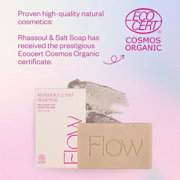 Flow Cosmetics Shampoo bar Rhassoul & Salt voor een gevoelige hoofdhuid en droge huid
