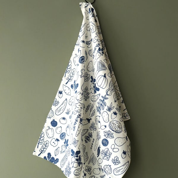 Hollandsche Waaren Theedoek Veggie Blauw