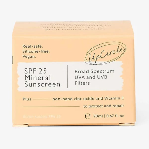 UpCircle Mineral SPF 25 for Face | Vegan & Plastic Free Sunscreen | Travelsize