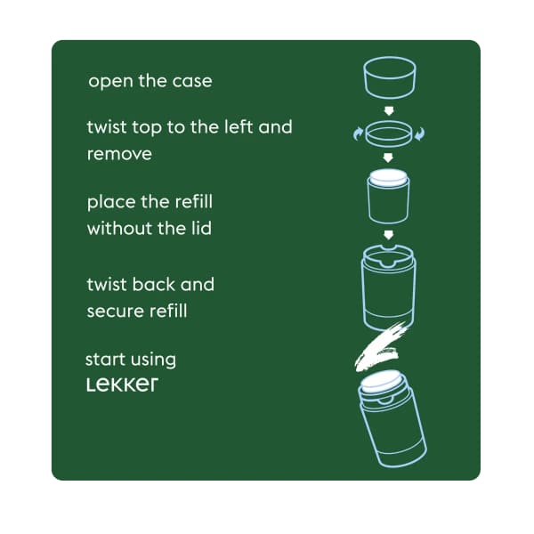 The Lekker Company starter - refill deo stick - be active