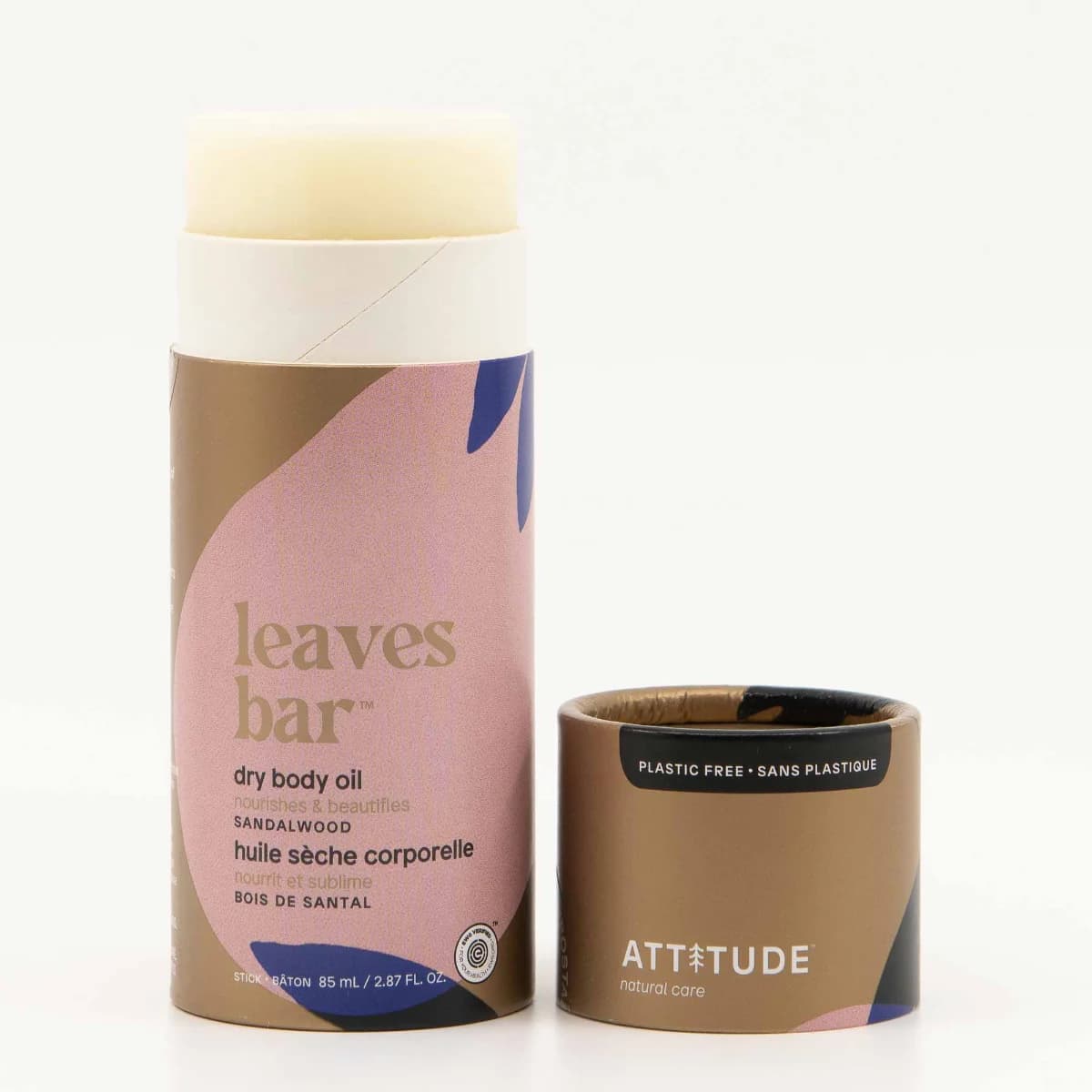 Attitude - Leaves Bar Plasticvrije Dry Body Oil Stick Sandalwood - 85ml
