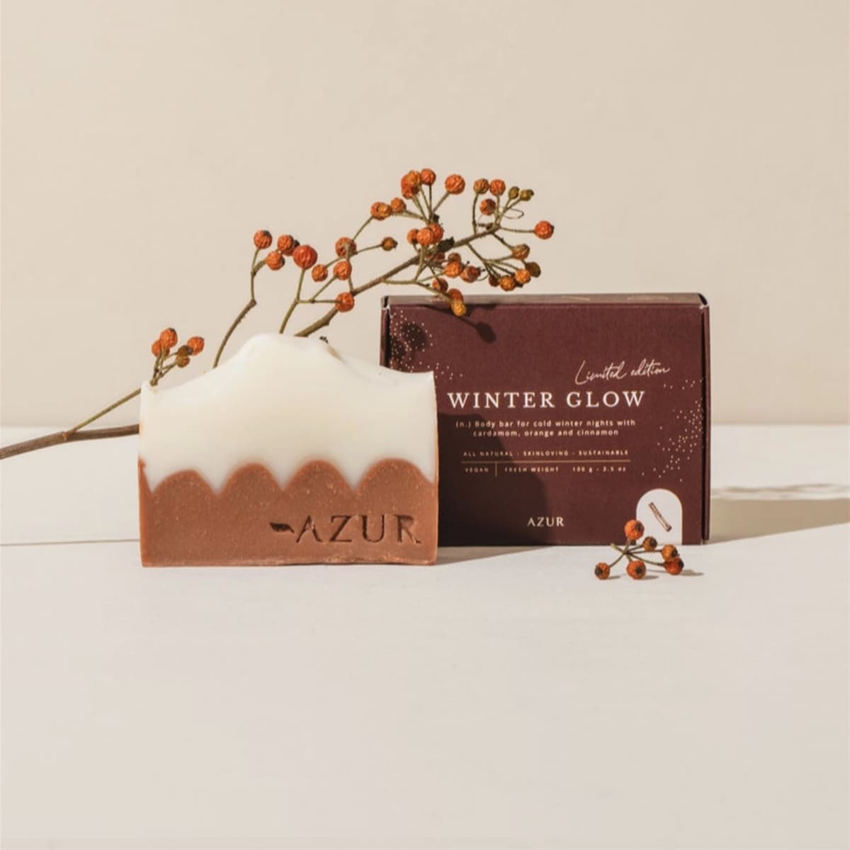 Azur Natural Bodycare Winter Glow | Kerstzeep | Bodybar in beperkte oplage