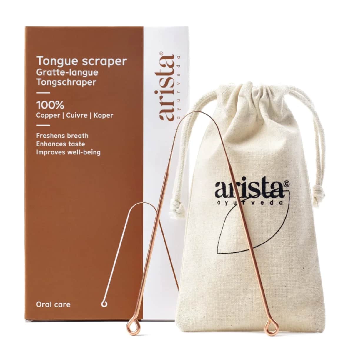 Arista Ayurveda Ayurvedische tongschraper van puur koper afbeelding