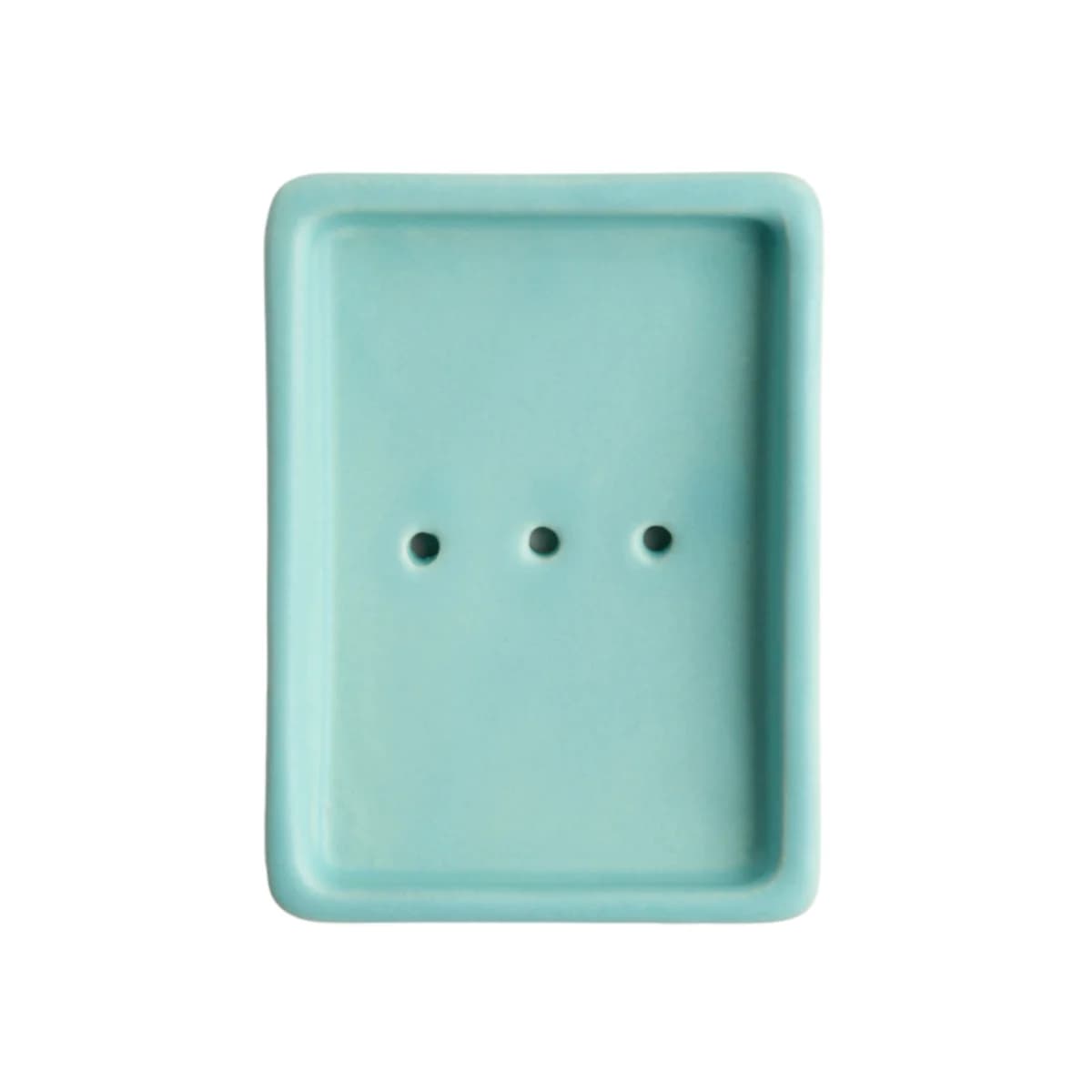 Day 1 Handgemaakt Keramieken Zeepbakje Aqua met Gaatjes