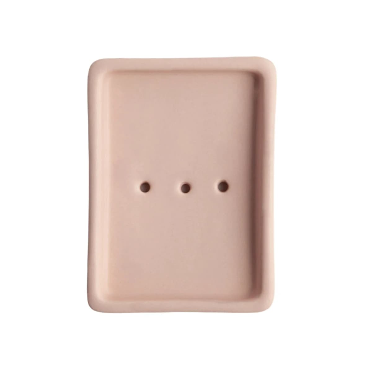 Day 1 Handgemaakt Keramieken Zeepbakje Oudroze met Gaatjes