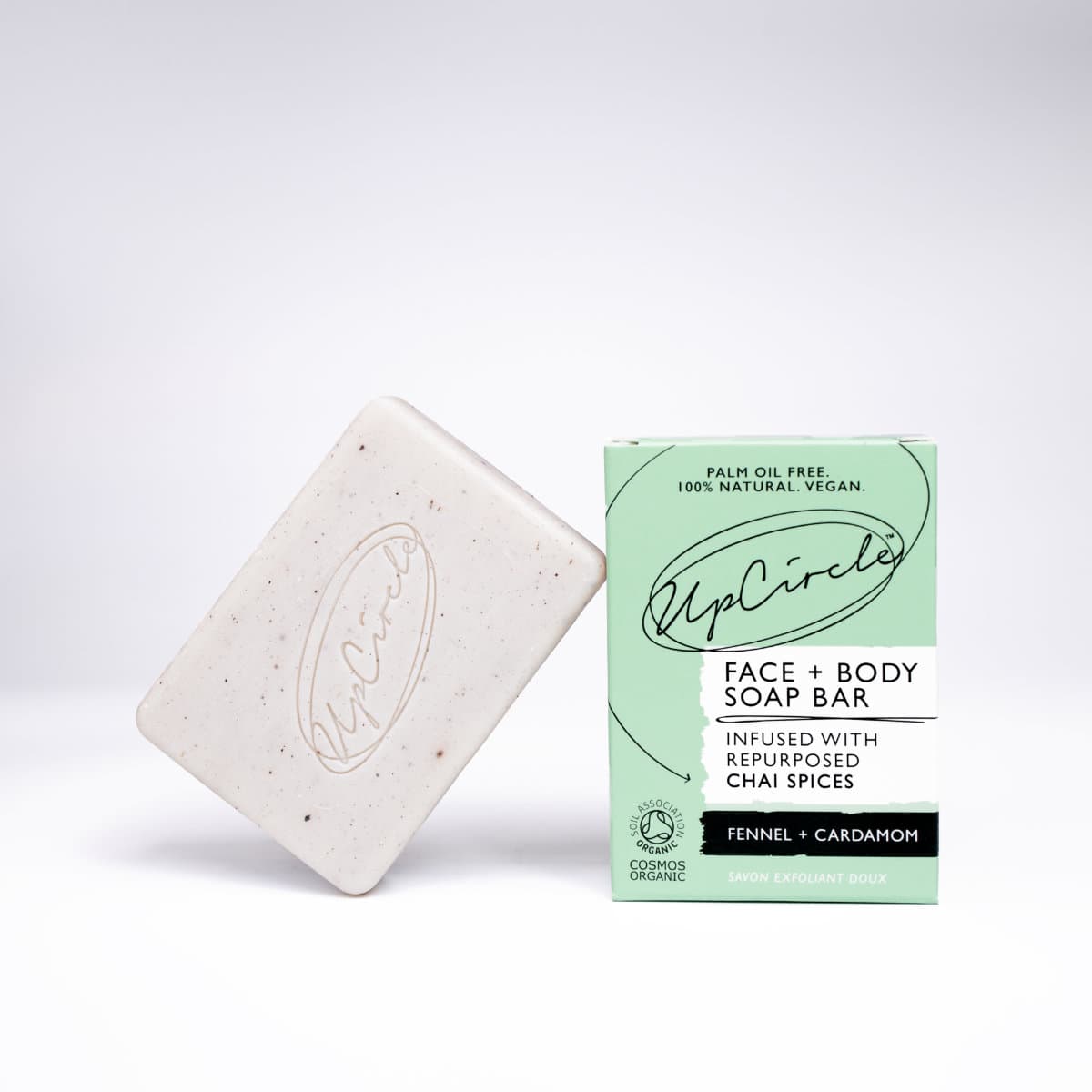 UpCircle Fennel & Cardamom Chai Soap Bar with Green Clay