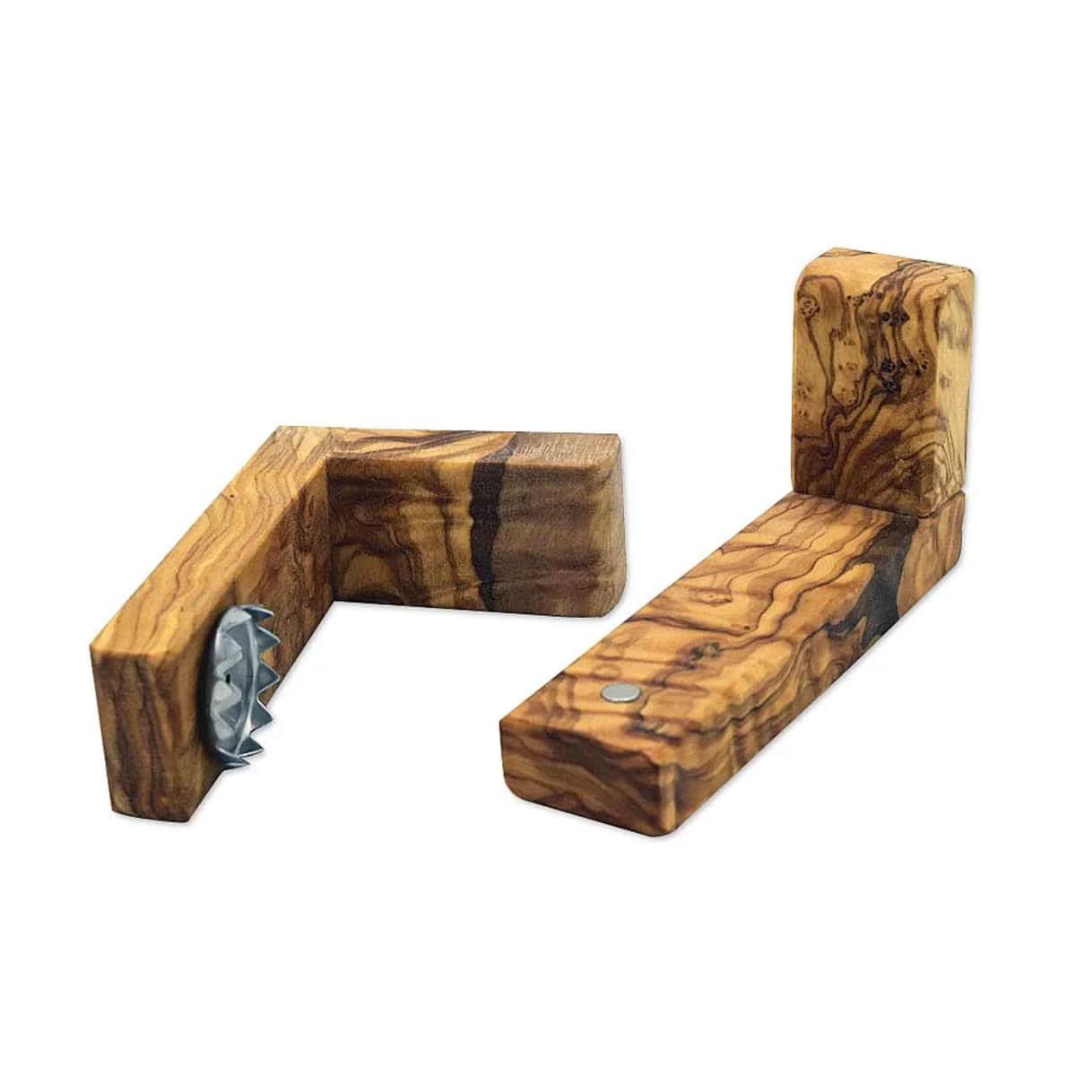 Eigen merk Zeephouder van olijfhout met magneet