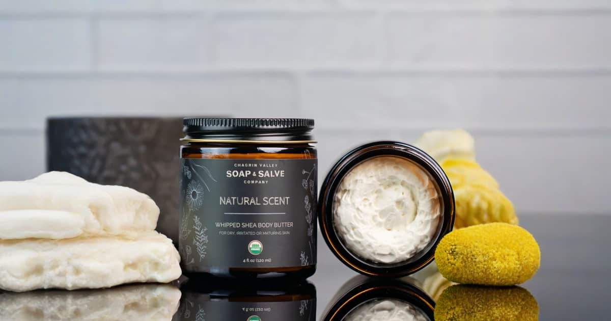 Whipped shea body butter tub