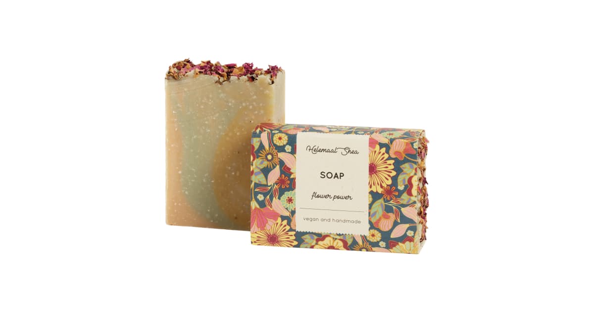 Zeep Rasper HelemaalShea Flower Power Zeep 100 gram | Zepig