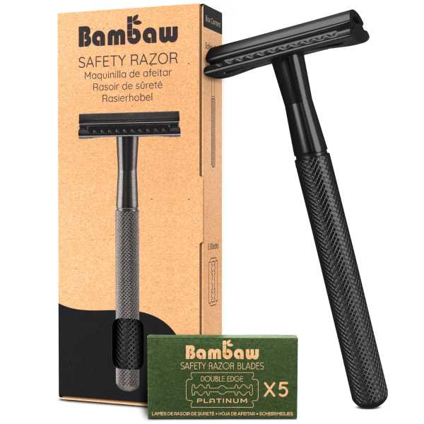 Bambaw - Klassiek Metalen Scheermes Zwart