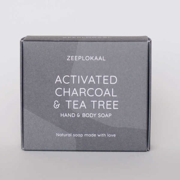 Zeeplokaal Zwarte Actieve Kool & Tea Tree Zeep