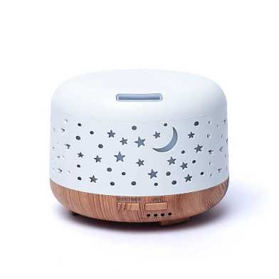 Eigen merk - Aroma diffuser Nebula rond wit / houtmotief