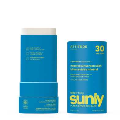 Attitude - Sunly Plasticvrije Minerale Zonnebrand Stick Kinderen SPF 30 Parfumvrij