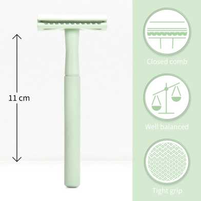 Bambaw Klassiek Metalen Scheermes Mint Groen