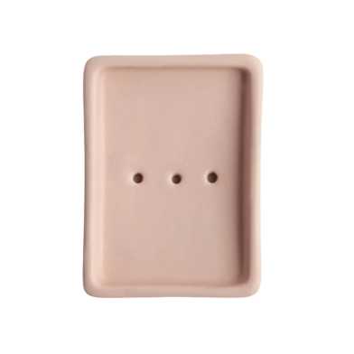 Day 1 - Handgemaakt Keramieken Zeepbakje Oudroze met Gaatjes