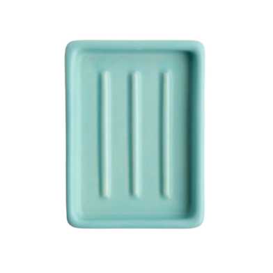 Day 1 - Handgemaakt Keramieken Zeepbakje Aqua met Ribbels