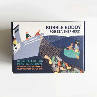 Foekje Fleur Bubble Buddy Dark Green Ocean Plastic + Dr. Bronners Zeep – Limited Edition