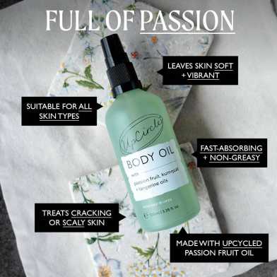 UpCircle Body Oil with upcycled Passion Fruit Oil