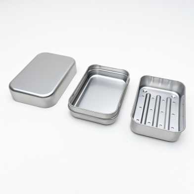 Eigen merk - Aluminium Zeepdoos met uitneembaar Zeepbakje