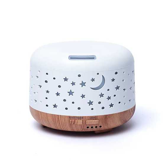 Eigen merk - Aroma diffuser Nebula rond wit / houtmotief