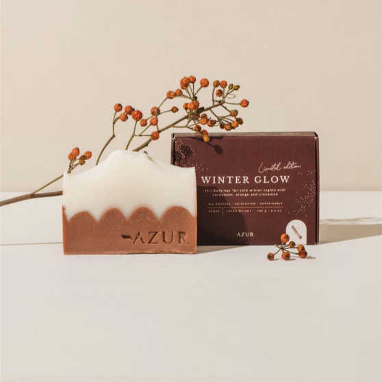 Azur Natural Bodycare - Winter Glow | Kerstzeep | Bodybar in beperkte oplage