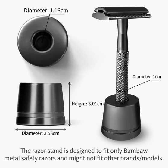 Bambaw Metalen Scheermes Houder Zwart