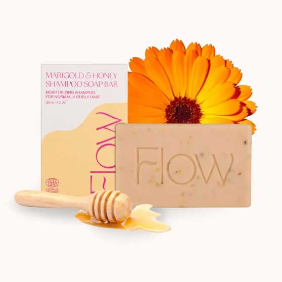 Flow Cosmetics - Shampoo bar Marigold & Honey - Voor normaal en krullend haar