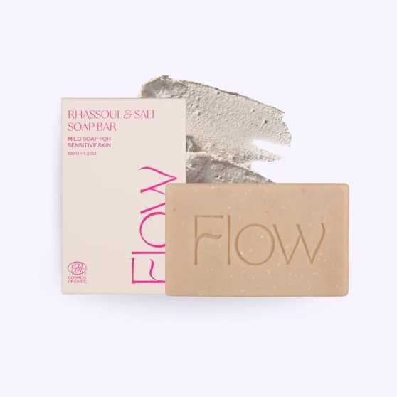 Flow Cosmetics - Rhassoul Clay & Salt - Haar & lichaam shampoo bar voor de droge en gevoelige huid