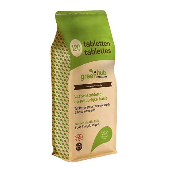 GreenHub Plasticvrije Vaatwastabletten op natuurlijke basis