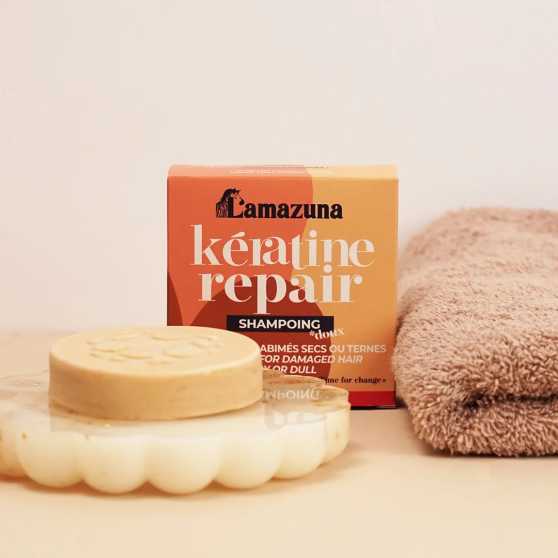 Lamazuna - Keratine Reparatie Shampoo Bar voor beschadigd, droog of dof haar