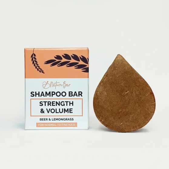 Nature Bar - Shampoo Bar Kracht & Volume met Bier & Limoengras | Normaal tot fijn haar