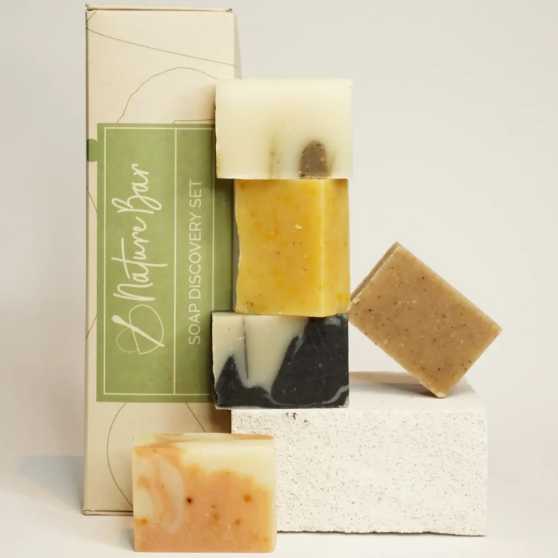 Nature Bar - Zeep proefpakket / Cadeauset met 5 Mini Zeep & Shampoo Bars