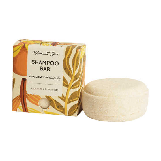 HelemaalShea - Shampoo Bar - Dun en Broos Haar - Kaneel & Avocado