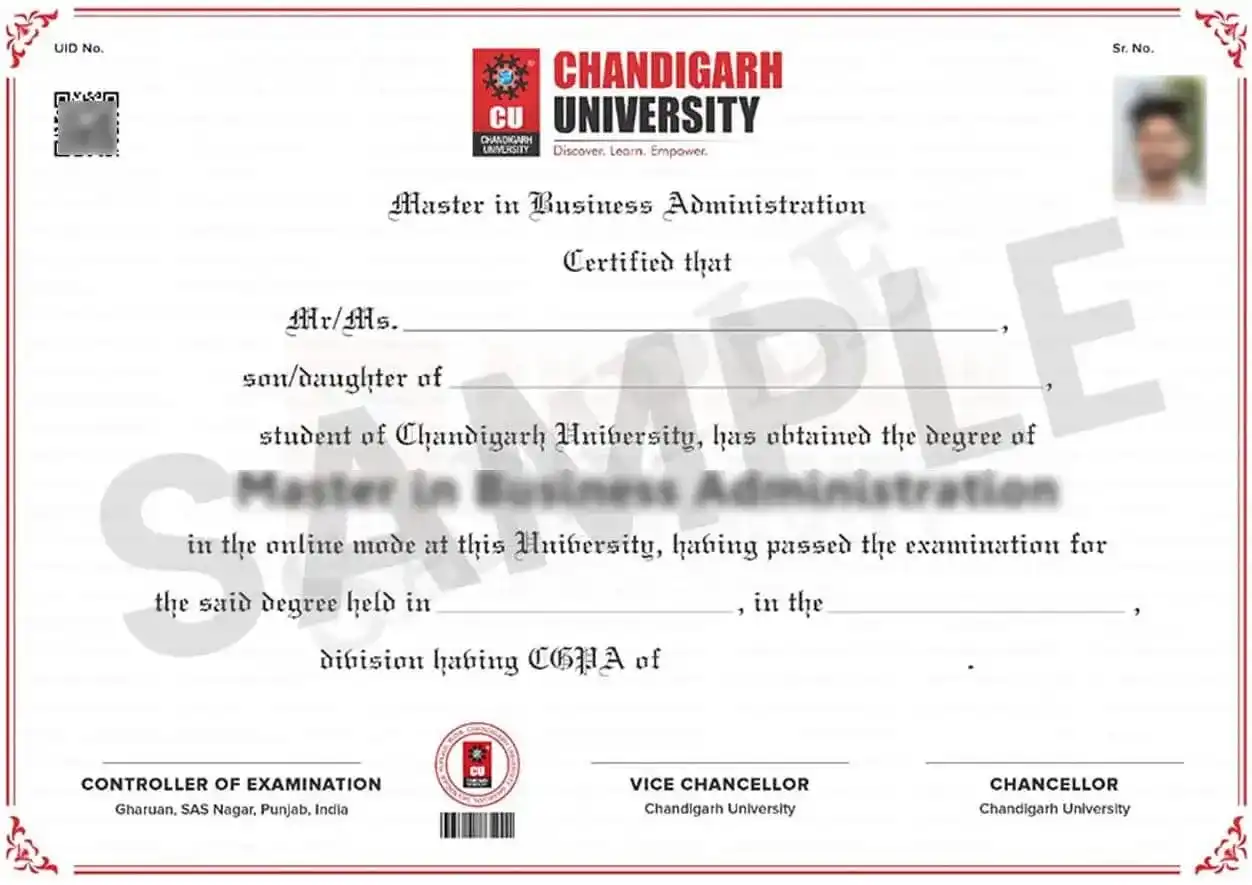 Chandigarh University Certificate