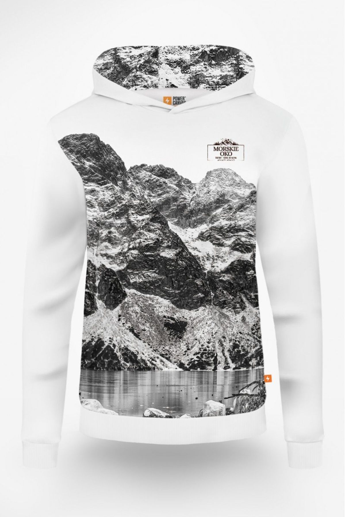 Bluza z kapturem nierozpinana Męska Morskie Oko Czarno-Białe - miniaturka 1
